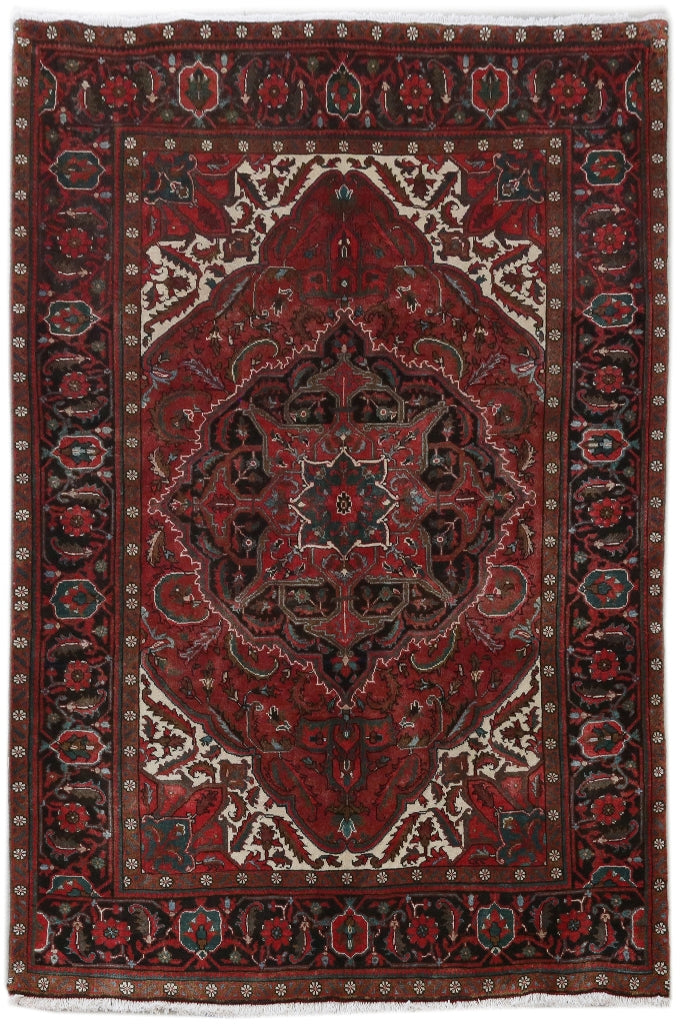 6.3 x 9.4 Persian Heriz Rug Tribal Iran #B-81286