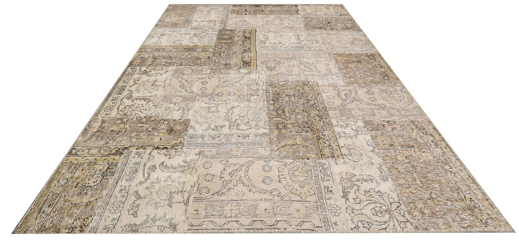 5' x 8' Persian Antique rug Neutral Warm Patchwork Vintage Hand-knotted Rugs  PK112