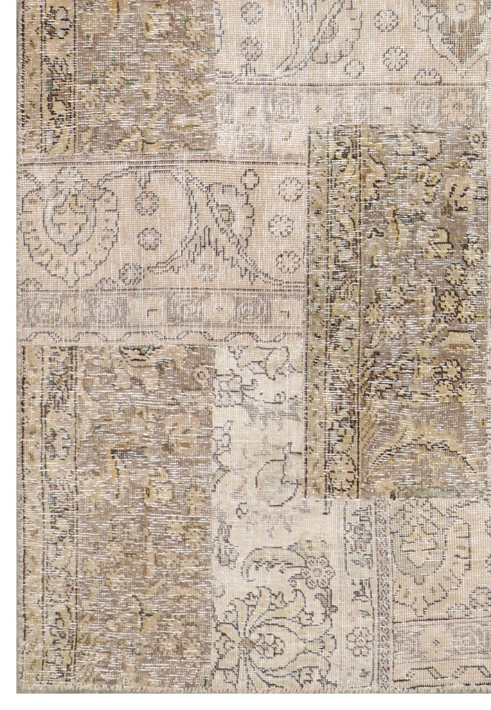 5' x 8' Persian Antique rug Neutral Warm Patchwork Vintage Hand-knotted Rugs  PK112