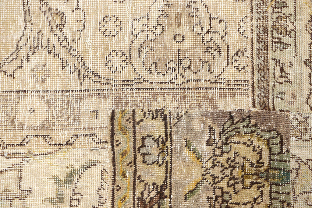 5' x 8' Persian Antique rug Neutral Warm Patchwork Vintage Hand-knotted Rugs  PK112