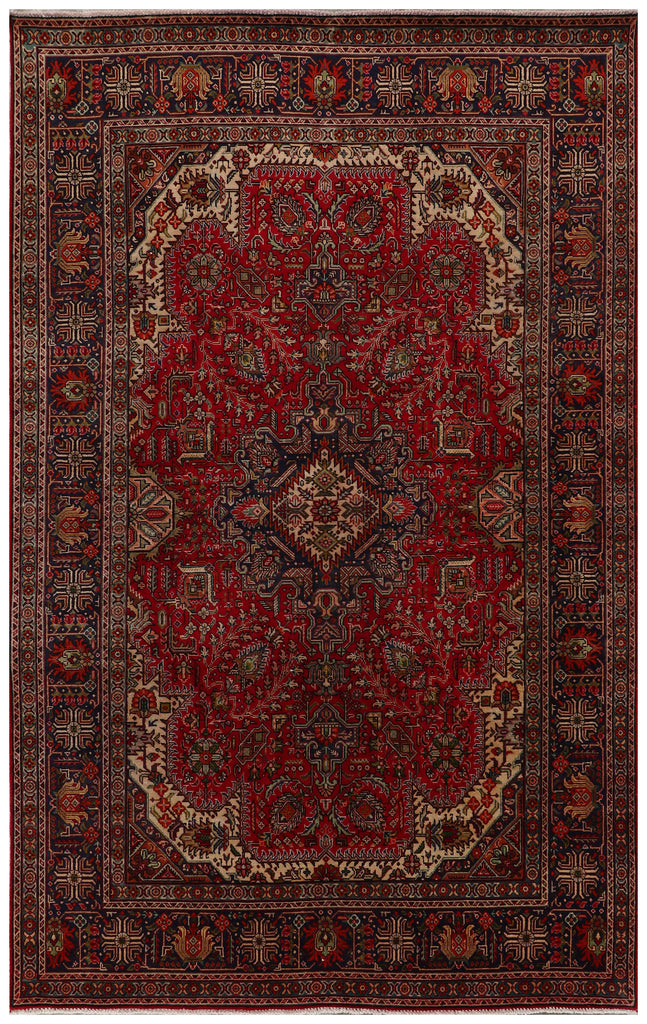 6' x 10' Persian Tabriz Wool Rug Hand-knotted Red  Pre-Owned Perfect Condition PK117