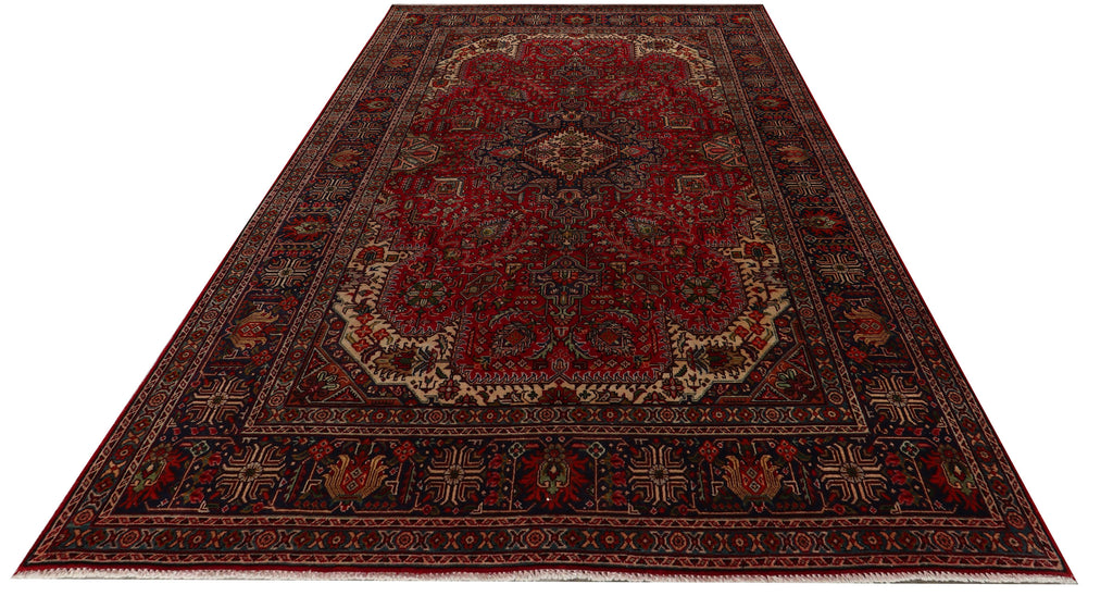 6' x 10' Persian Tabriz Wool Rug Hand-knotted Red  Pre-Owned Perfect Condition PK117