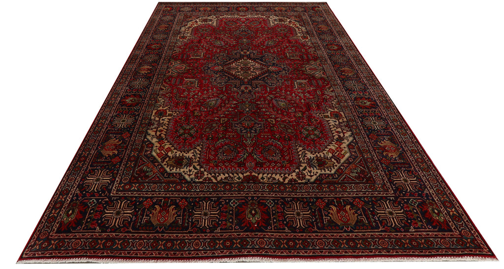 6' x 10' Persian Tabriz Wool Rug Hand-knotted Red  Pre-Owned Perfect Condition PK117