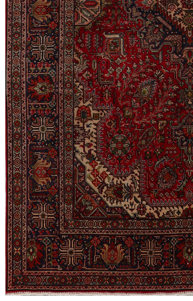 6' x 10' Persian Tabriz Wool Rug Hand-knotted Red  Pre-Owned Perfect Condition PK117