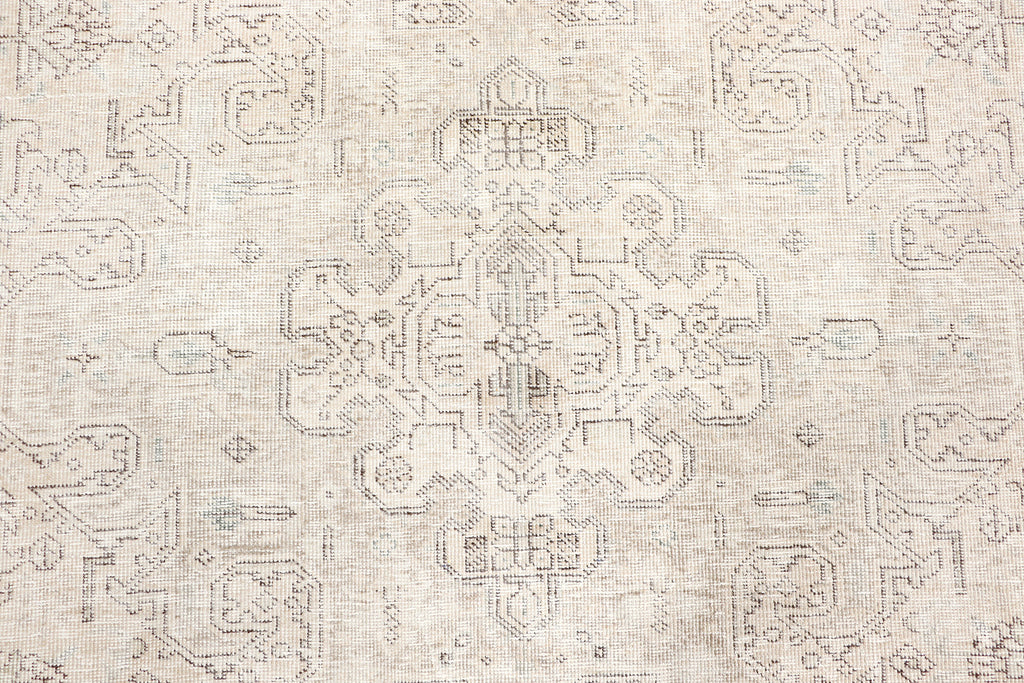 10' x 12' Persian Vintage Rug  Hand-knotted Rug Faded Pastels Light Gray Overdyed Pre-Owned PK124