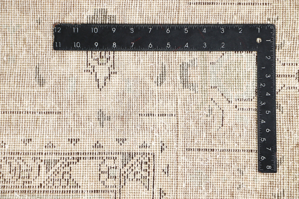 10' x 12' Persian Vintage Rug  Hand-knotted Rug Faded Pastels Light Gray Overdyed Pre-Owned PK124