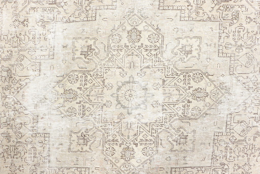 8' x 11' Distressed Vintage Hand-knotted Persian Rug Light Gray Overdyed Pre-Owned PK126