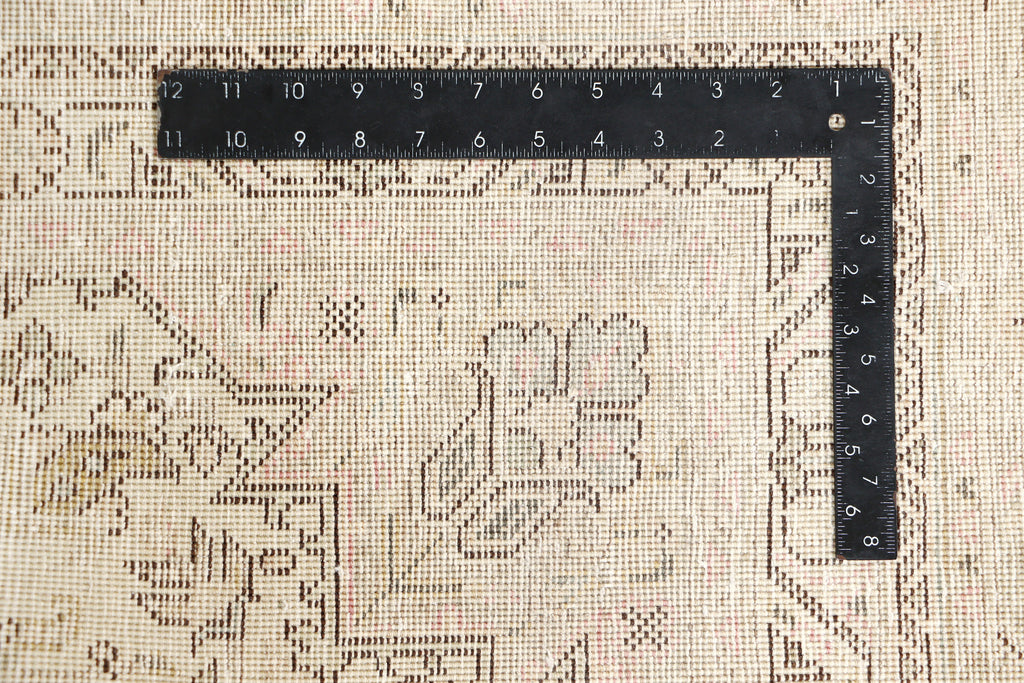 8' x 11' Distressed Vintage Hand-knotted Persian Rug Light Gray Overdyed Pre-Owned PK126