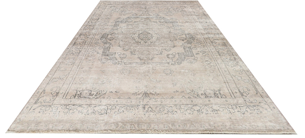 6' x 9' Persian Vintage Hand-knotted Rug Light Gray Pre-Owned Low Pile carpet PK131