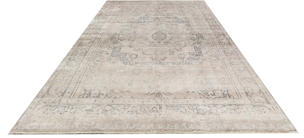 6' x 9' Persian Vintage Hand-knotted Rug Light Gray Pre-Owned Low Pile carpet PK131