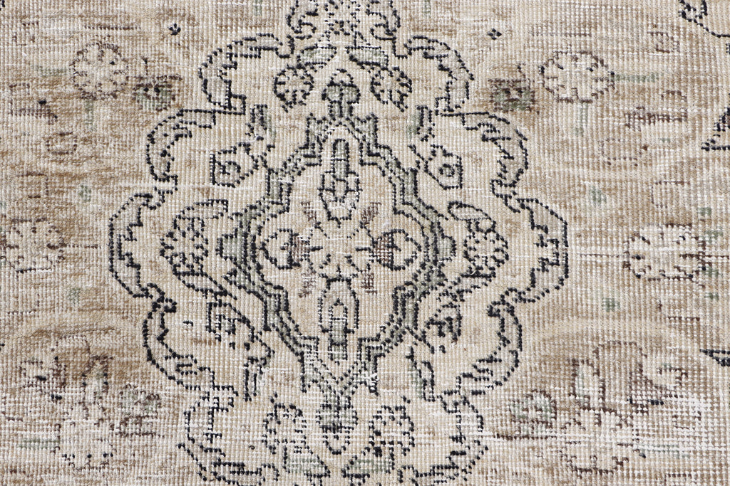 7' x 10' Vintage Persian Tabriz Distressed RugHand-knotted Rug  Light Gray  PK139