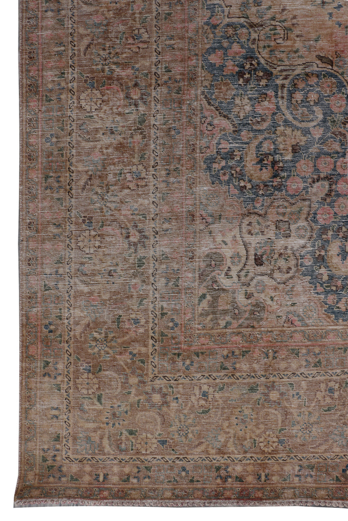 9' x 12' Distressed Persian Vintage Hand-knotted Rug Pre-Owned PK145