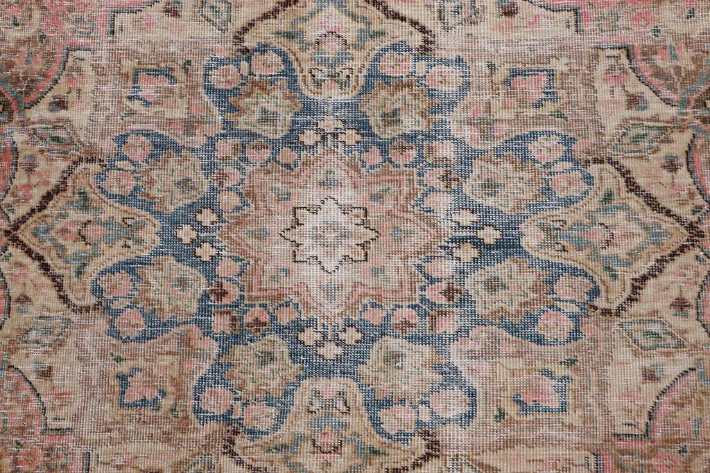 9' x 12' Distressed Persian Vintage Hand-knotted Rug Pre-Owned PK145