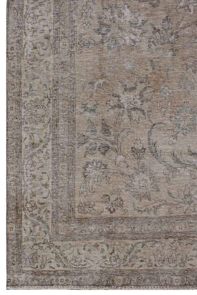 7.8 x 11 Vintage Hand-knotted Persian Rug Faded Gray  Pre-Owned PK151