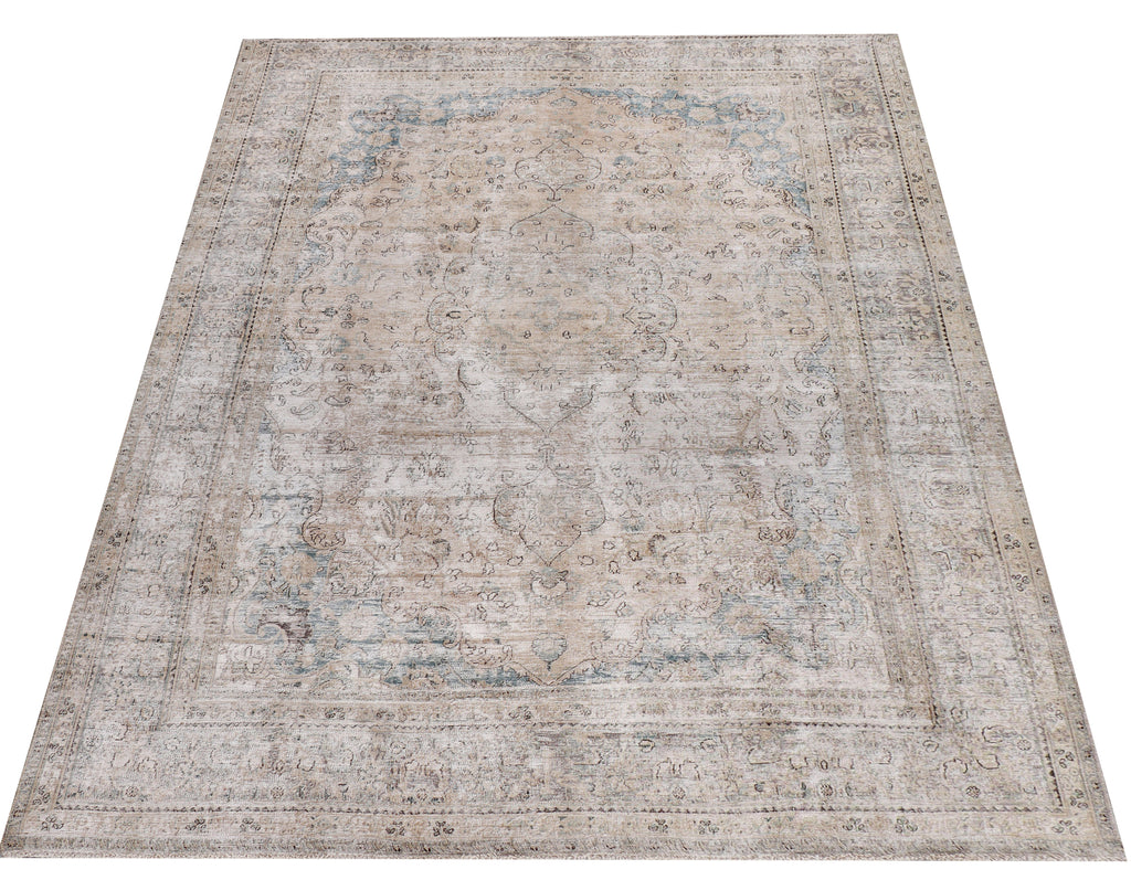 9' x 12' Persian Vintage Hand-knotted Rug Neutral Gray Taup PK155