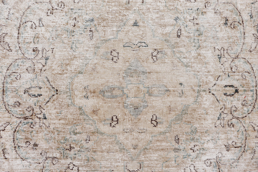 9' x 12' Persian Vintage Hand-knotted Rug Neutral Gray Taup PK155
