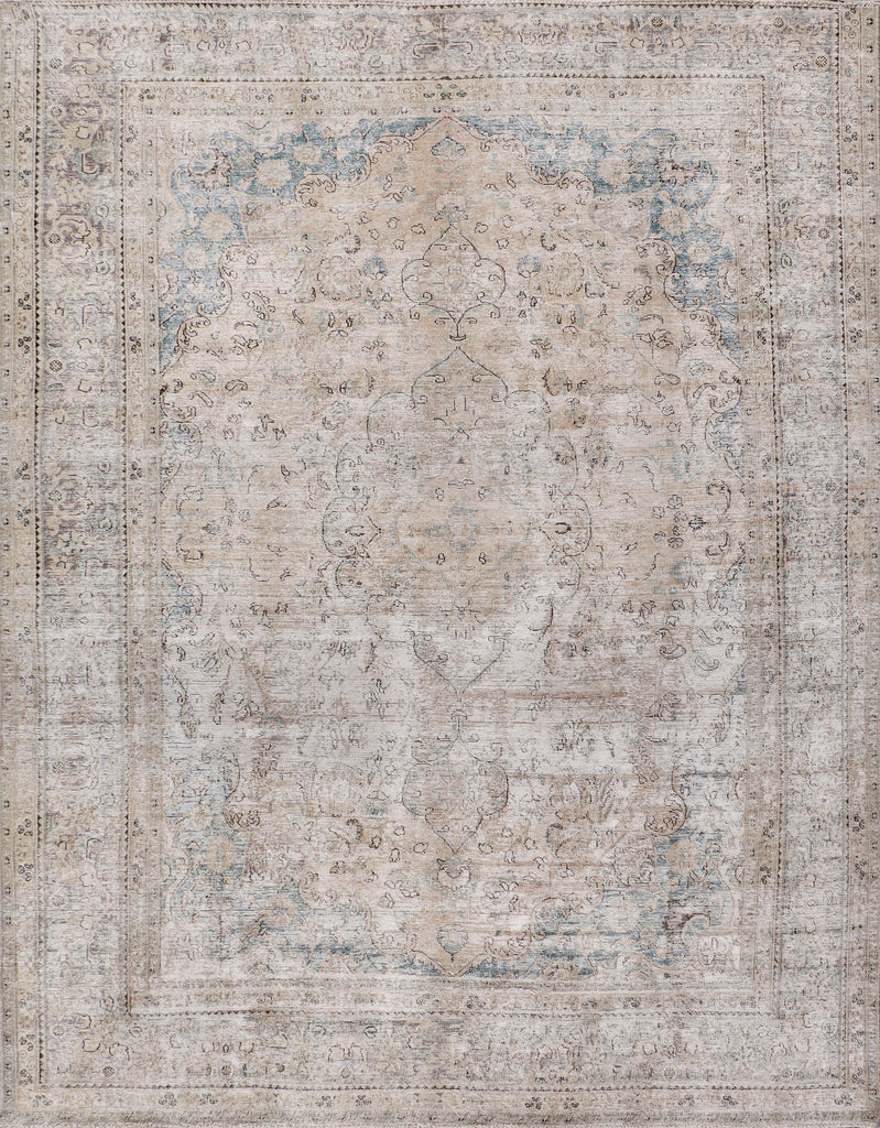 9' x 12' Persian Vintage Hand-knotted Rug Neutral Gray Taup PK155