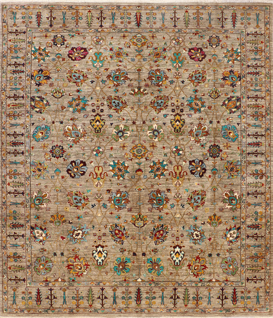 9' x 12' Soltani Ziglar Rug Fine Ghazni Wool MULTI NEUTRAL PK252