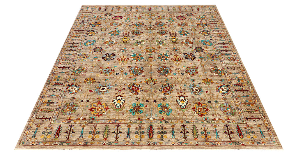 9' x 12' Soltani Ziglar Rug Fine Ghazni Wool MULTI NEUTRAL PK252