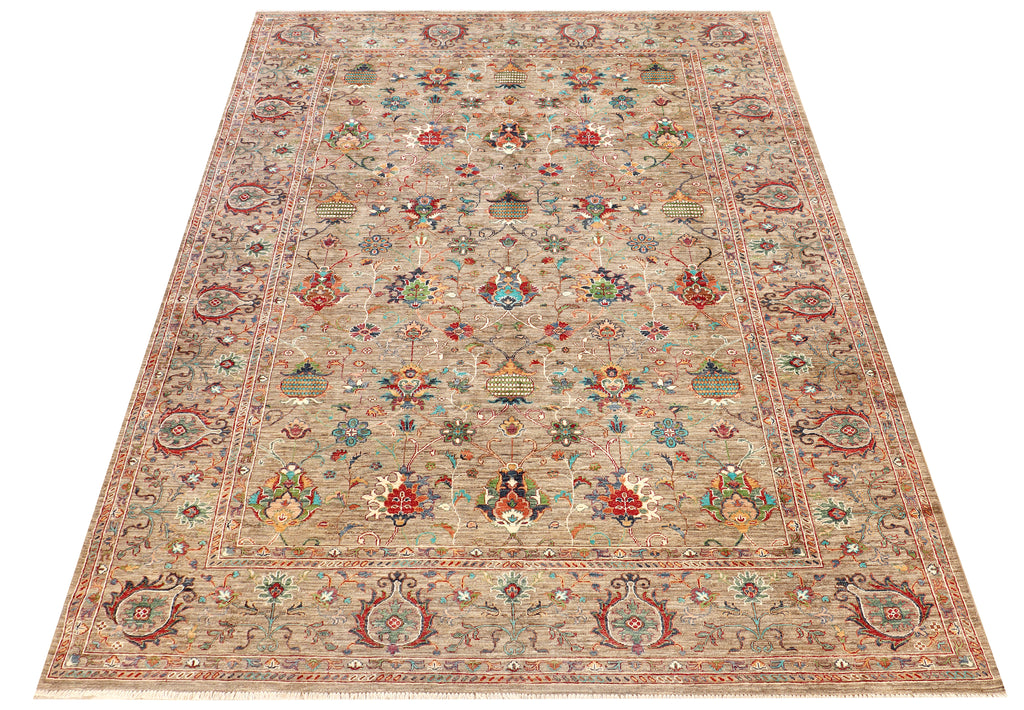 8' x 11' Soltani Ziglar Rug Fine Ghazni Wool NEUTRAL SAGE PK254