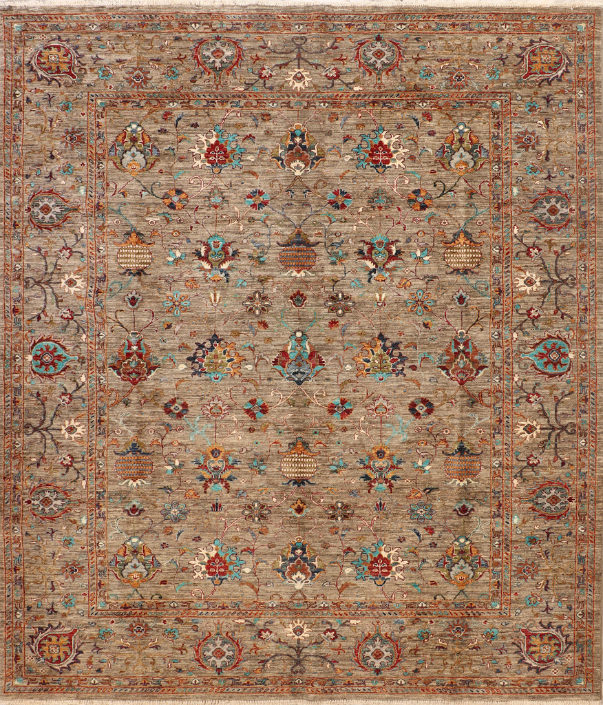 8' x 9' Soltani Ziglar Rug Fine Ghazni Wool MULTI NEUTRAL PK255