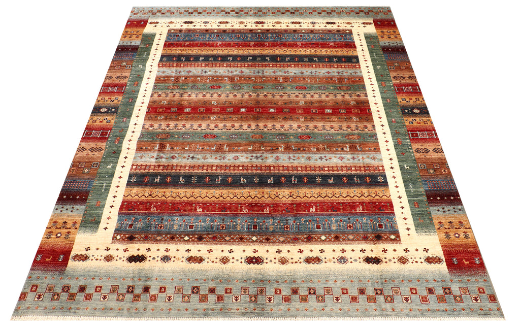 8' x 10' Soltani Ziglar Rug Fine Ghazni Wool Multi-Color PK257