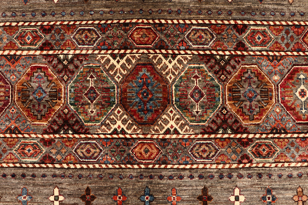 9' x 12' TRIBAL Soltani Ziglar Rug Fine Ghazni Hi Quality Wool MULTI NEUTRAL BROWN PK260