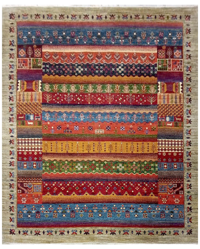 8' x 10' Soltani Ziglar Rug Fine Ghazni Wool Multi-Color PK261