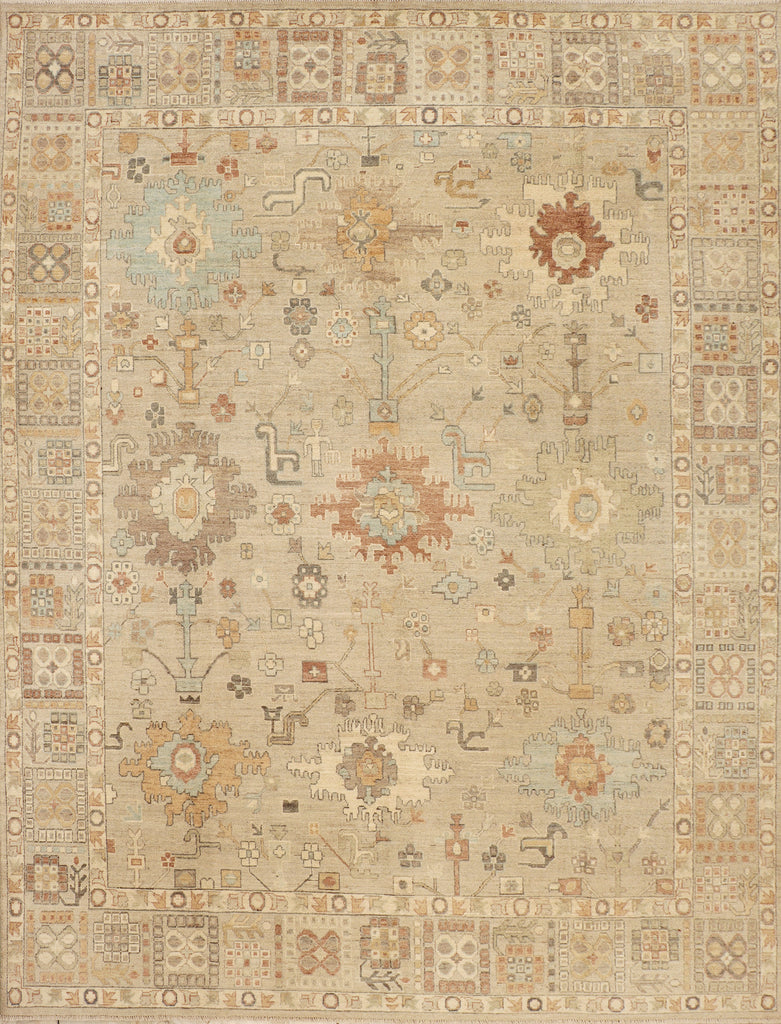 12 x 9.2 Oushak Rug Fine Wool Quality LIGHT NATURAL PK278