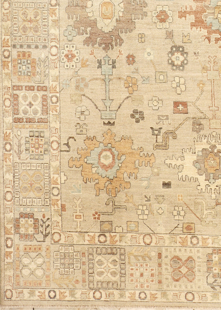 12 x 9.2 Oushak Rug Fine Wool Quality LIGHT NATURAL PK278