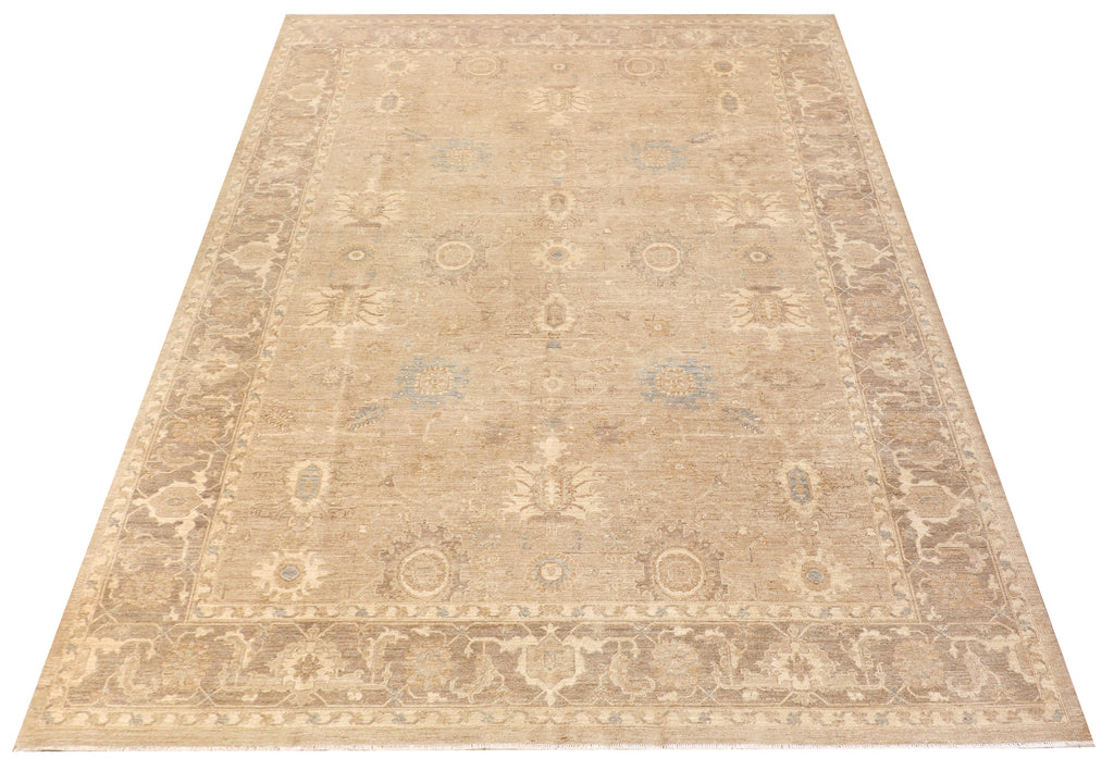 8.2 x 9.5 Chobi Peshawar Rug Fine Ghazni Wool PASTELS PALE PK296