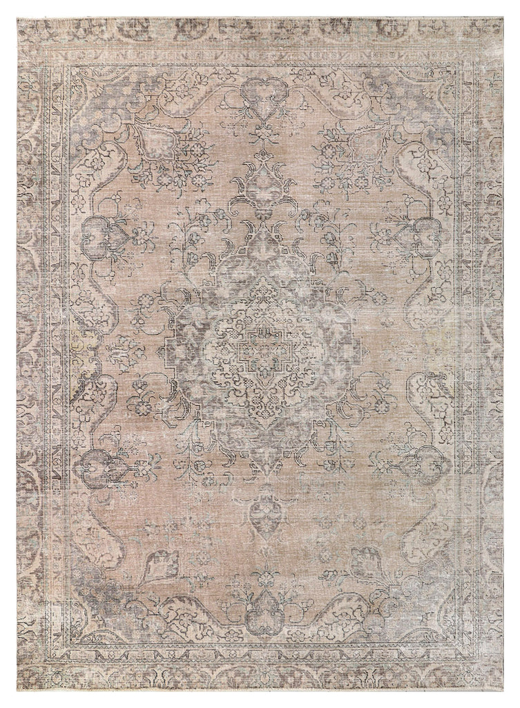 8' x 11' Vintage Hand-knotted Carpet Faded Taup Gray Pre-Owned Persian Rug PK36