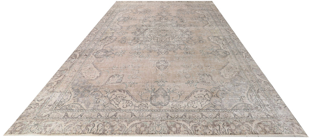 8' x 11' Vintage Hand-knotted Carpet Faded Taup Gray Pre-Owned Persian Rug PK36