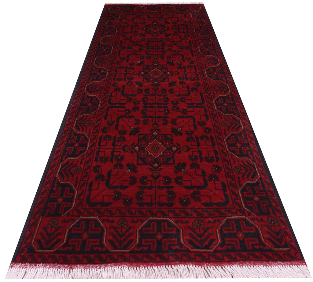 6 FOOT RUNNER 3' x 6' Dark Red Afghan Khal Mohammadi Rug Ethnic Tribal Rug PK47