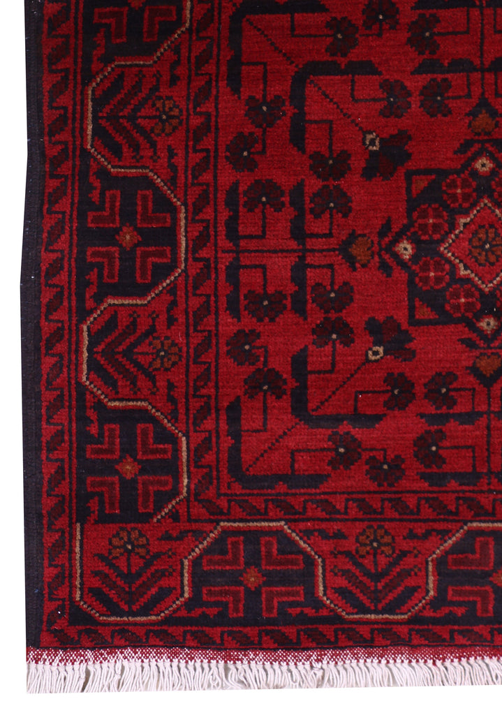 6 FOOT RUNNER 3' x 6' Dark Red Afghan Khal Mohammadi Rug Ethnic Tribal Rug PK47