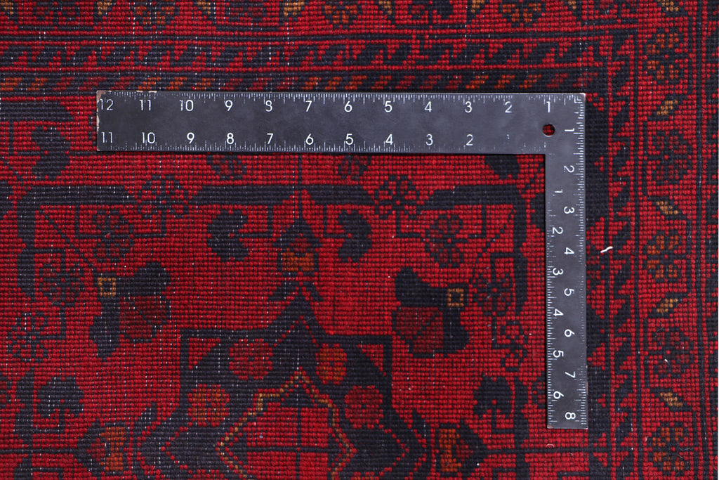 2.7 x 6.6 Dark Red Afghan Khal Mohammadi Rug Ethnic Tribal Runner Rug PK50