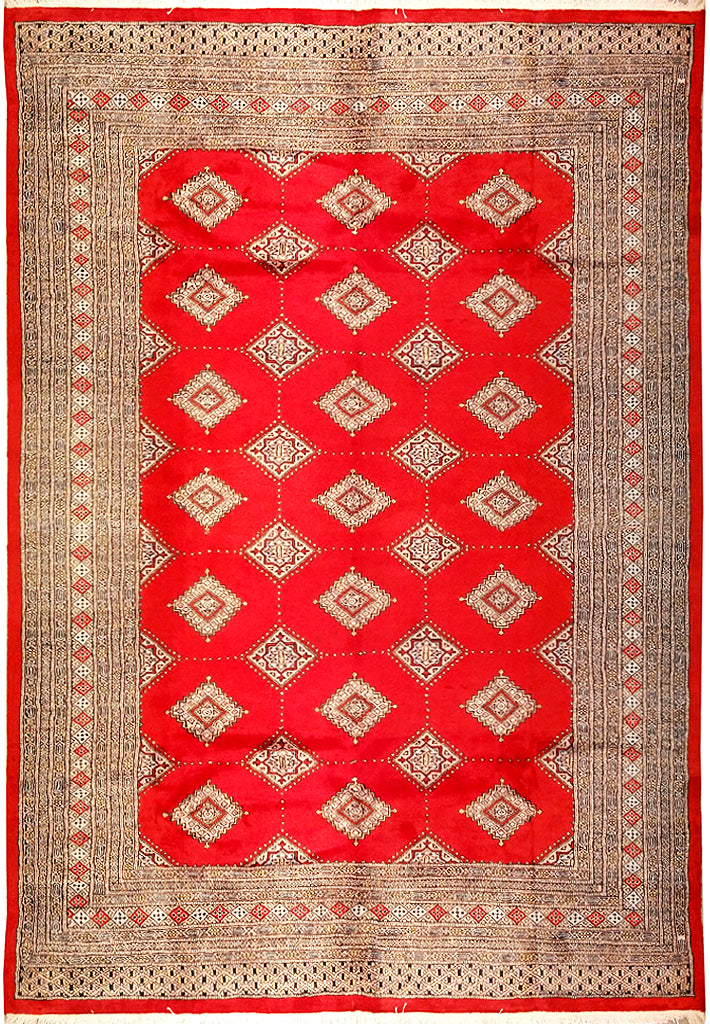 6 x 9 Jaldar Hand-Knotted Pakistan Red Rug#5312