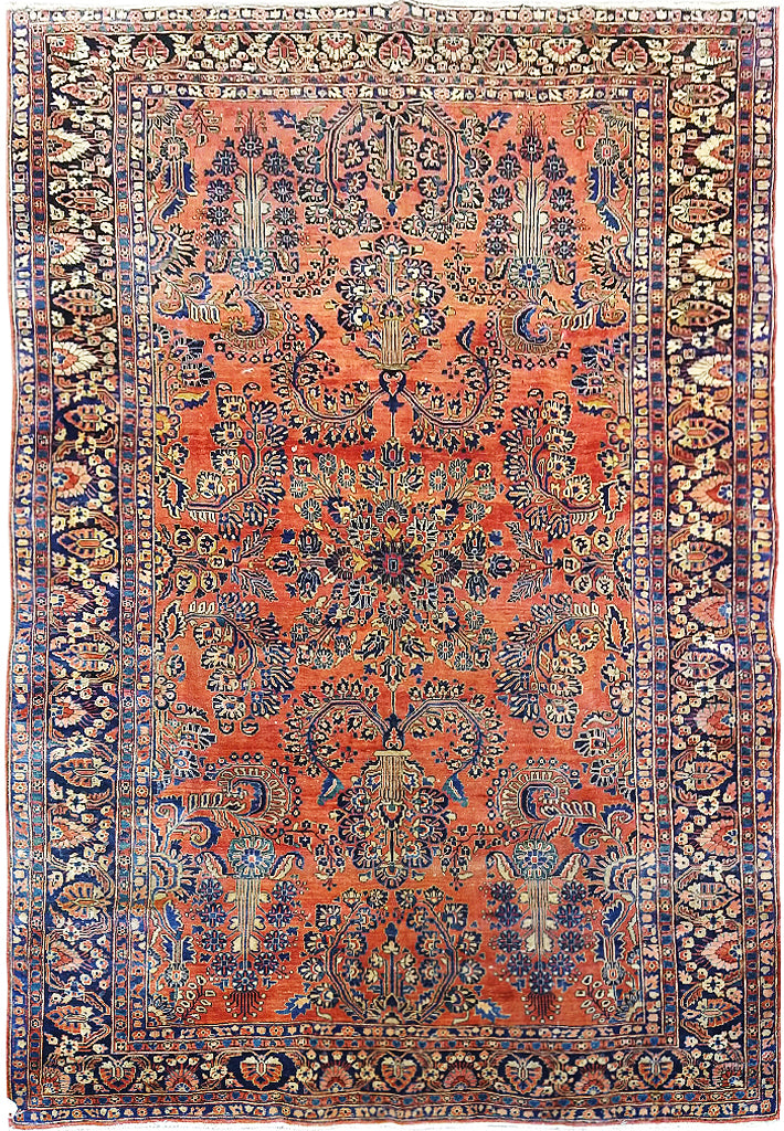 7 x 11 ANTIQUE PERSIAN SAROUK Grandma RUG #5326