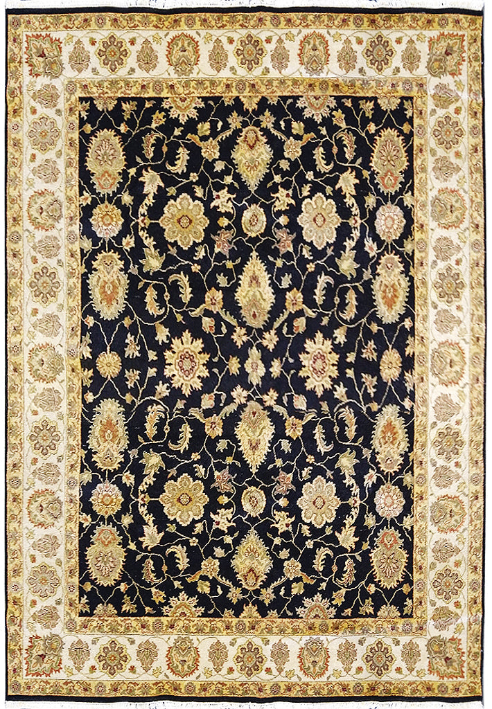 8 x 10 BLACK Zigler Rug Natural Wool #5338