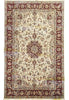 Load image into Gallery viewer, 6 x 9 Wool and Silk Rug IVORY BURGUNDY #5345