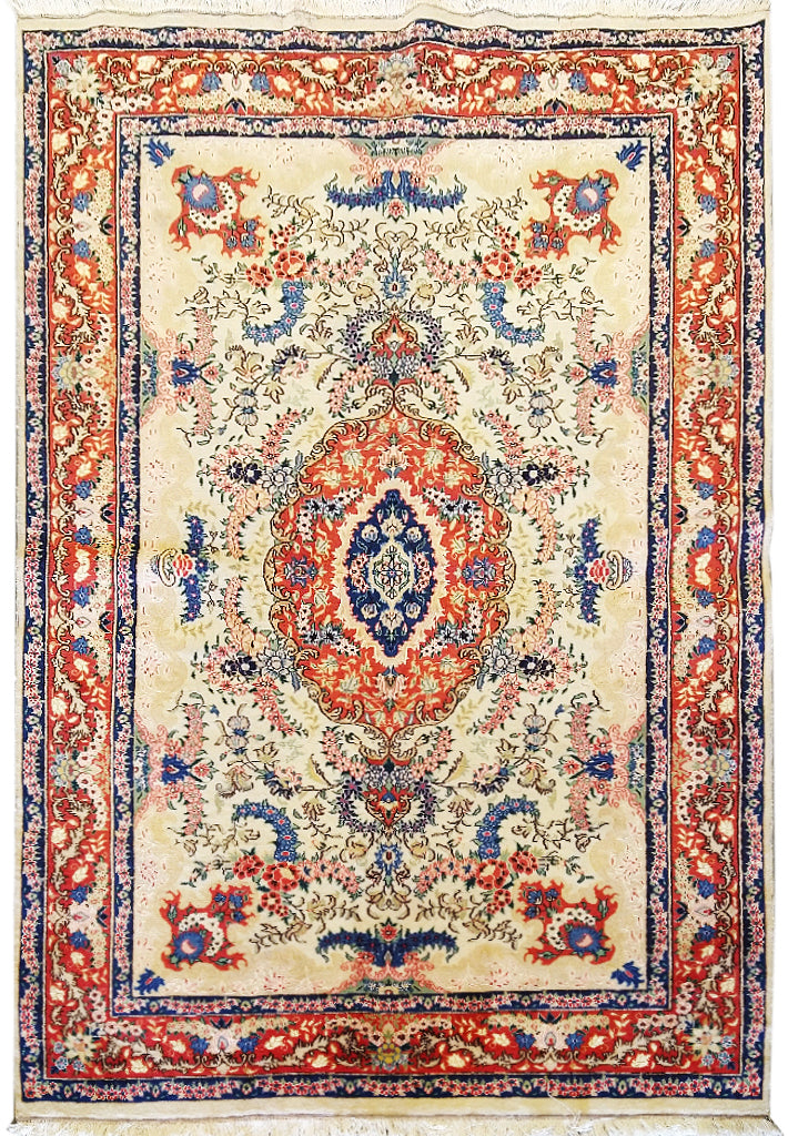 5 x 8 Fine Persian Tabriz Rug Wool Silk #5348