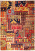 Load image into Gallery viewer, 7 x 11 Patch work Rug Natural Wool Multi colors #5372