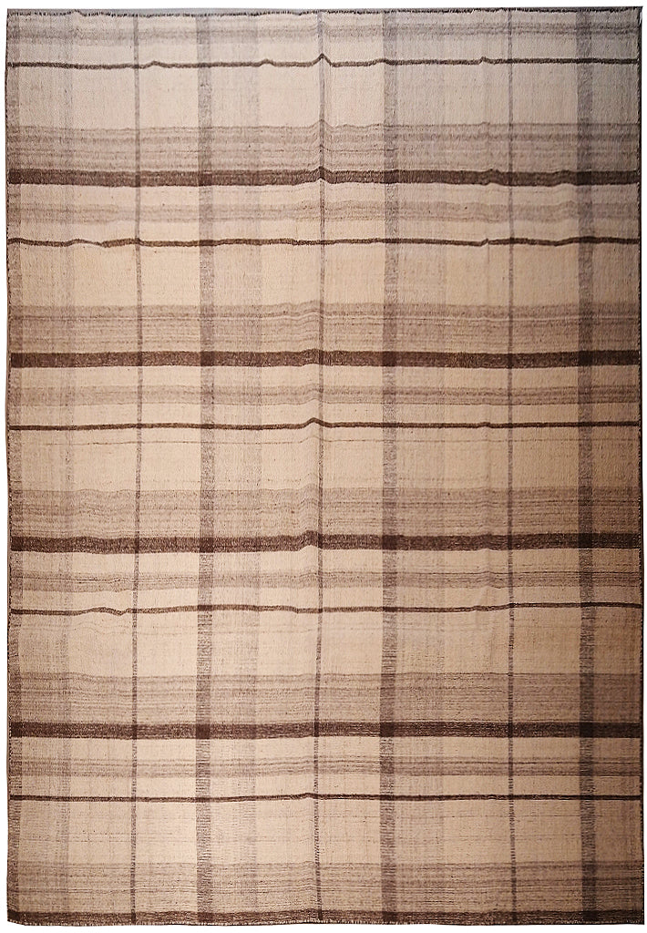 7.10 x 9.10 Flat weave Hand-knotted Carpet Double Sided natural Wool Kilim Carpet F-5384