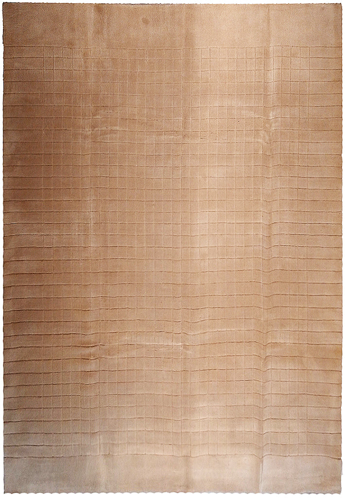 8.3 x 10.1 Solid Color Taup Modern Wool Carpet F-5393