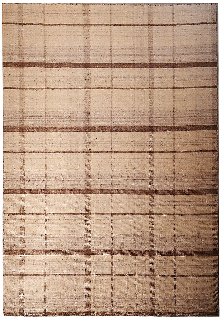 7 x 10 Flat Weave Double Sided natural Wool Rug Vegie Dye BURBERY #5410
