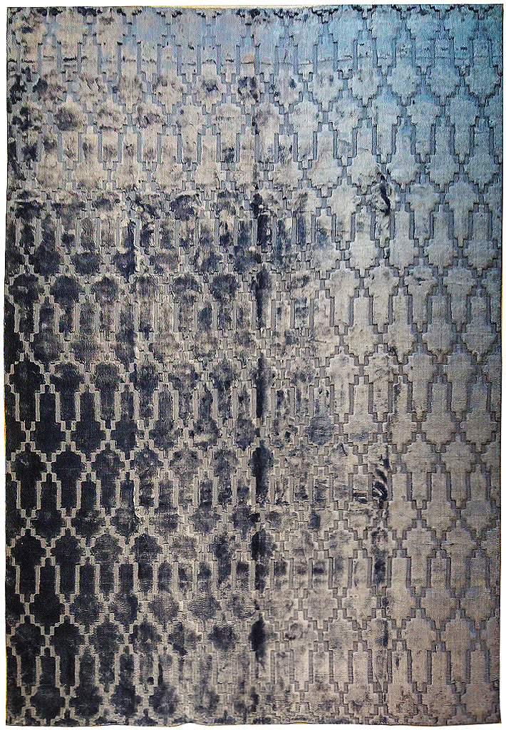 8 x 10 BLUE Bamboo Silk MODERN RUG #5481