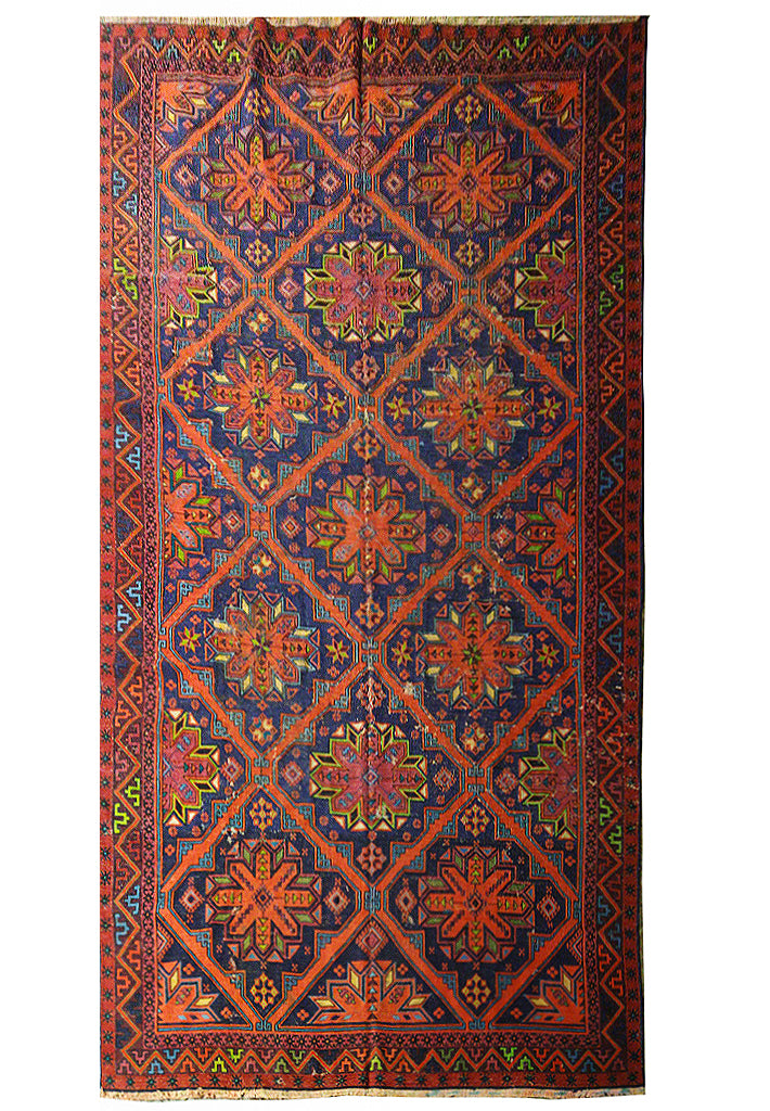 7.2 x 11.8 ANTIQUE Russian Sumak Flat Weave Rug #F-5510