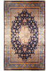 Load image into Gallery viewer, 6&#39; x 9&#39; Navy Blue Turkish Bamboo Silk Rug #F-5561