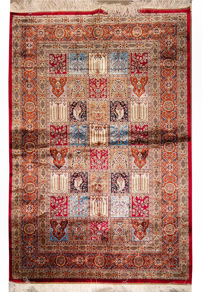 3' x 5' Turkish Baktiar Garden Silk rug   #F-5563