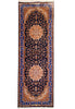 Load image into Gallery viewer, 8&#39; feet Turkish Silk Runner Dark Black Blue  #F-5564